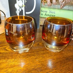 Mikasa amber candle votives